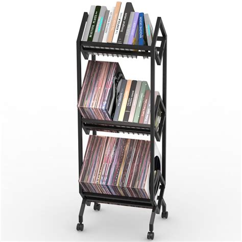 Buy MOOMLIFE Mobile Vinyl Record Storage Rack, LP Storage Shelf, Record Holder for Albums ...