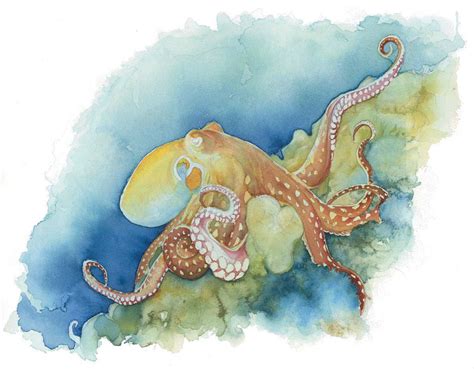 Sea Creatures Watercolor at PaintingValley.com | Explore collection of ...