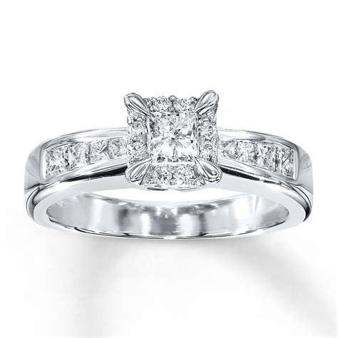 Jared - Diamond Engagement Ring 3/4 ct tw Princess-cut 14K White Gold