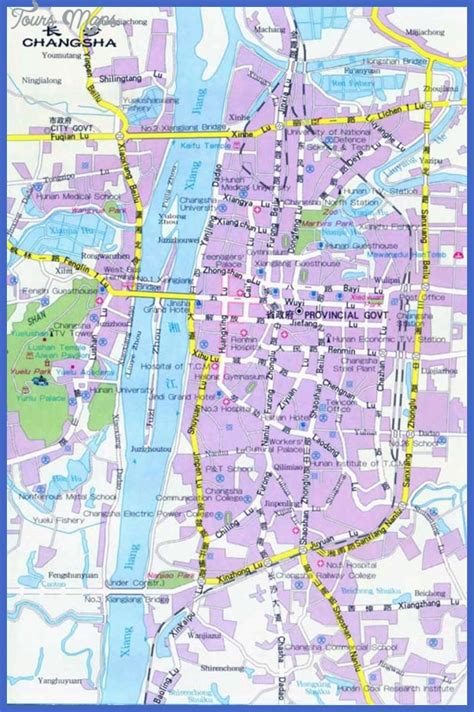 Changsha Map Tourist Attractions - ToursMaps.com