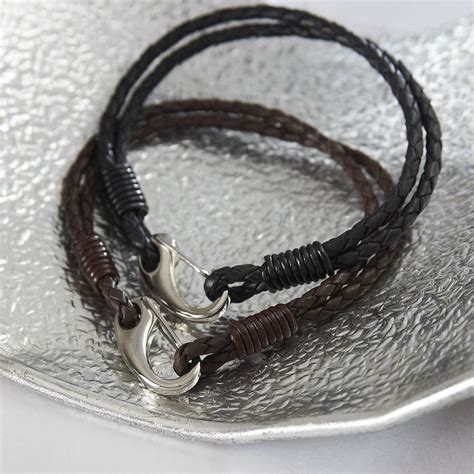 men's leather bracelet by suzy q designs | notonthehighstreet.com