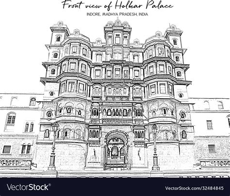 Rajwada is a historical palace in indore city Vector Image