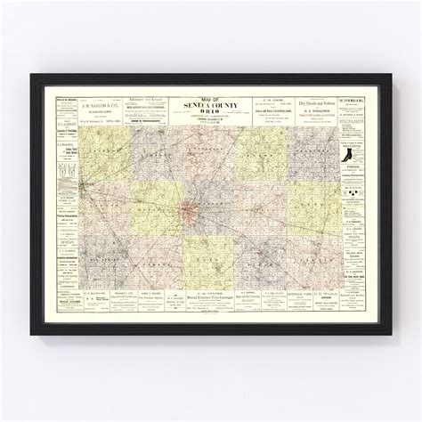 Vintage Map of Seneca County, Ohio 1896 by Ted's Vintage Art