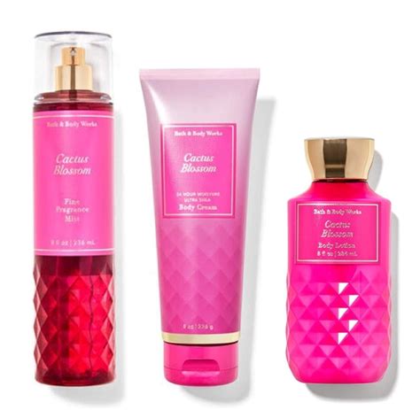 Bath and Body Works CACTUS BLOSSOM Trio Gift Set - Body Lotion - Body Cream and Fine Fragrance ...