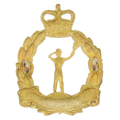 Royal Observer Corps Officer's Silvered Cap Badge - Queen's Crown