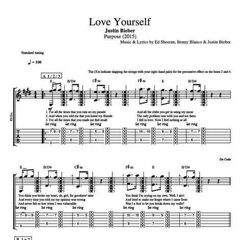 "Love Yourself" · Justin Bieber || Guitar + Trumpet: Tab + Chords ...