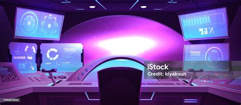 Spaceship Cockpit Inside And Window Cartoon Vector Stock Illustration - Download Image Now ...