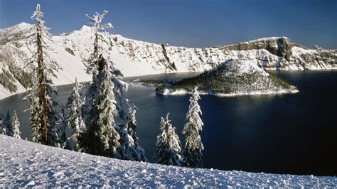 Winter Crater Lake - High Definition Wallpapers - HD wallpapers