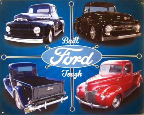 FORD TRUCK COLLAGE VINTAGE TIN SIGN - Old Time Signs