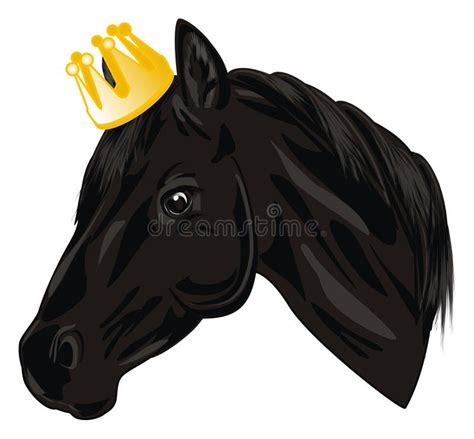 Horse and crown stock illustration. Illustration of horse - 95054991