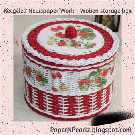 Recycled newspaper product - Woven box with lid | Decoupage | Paper N ...