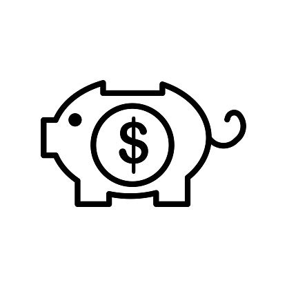 Piggy Bank Icon Vector Sign And Symbol Isolated On White Background Piggy Bank Logo Concept ...