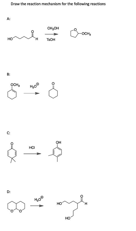 SOLVED: Draw the reaction mechanism for the following reactions: CH3OH ...