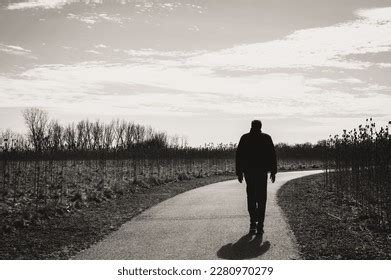 Sepia Toned Photo Silhouette Man Walking Stock Photo 2280970279 ...