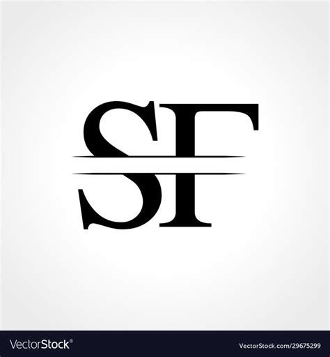 Initial letter sf logo design template sf letter vector image on ...