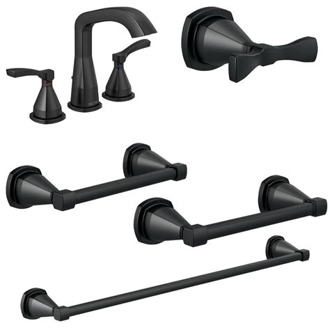 Shop Delta Stryke Matte Black 5-Piece Bathroom Hardware Set at Lowes.com