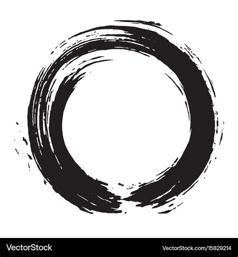 Japanese enso zen black ink logo art design Vector Image