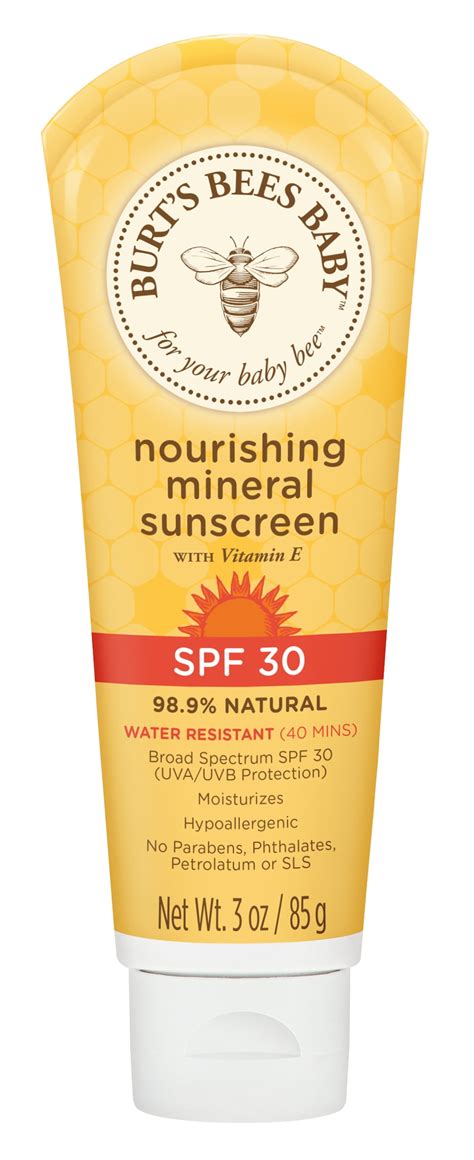 Burt's Bees Baby Nourishing Mineral Sunscreen SPF 30, Water Resistant Baby Sunblock - 3 Ounce ...