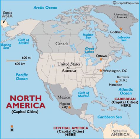 North America Map With States And Capitals Printable Map | Images and ...