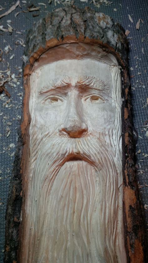 Poplar wood spirit carved by Leif Ellefson | Wood carving faces, Wood carving art, Wood spirit