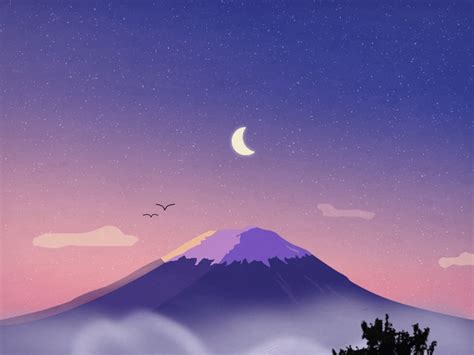 Fuji Gloaming by Hongyu on Dribbble