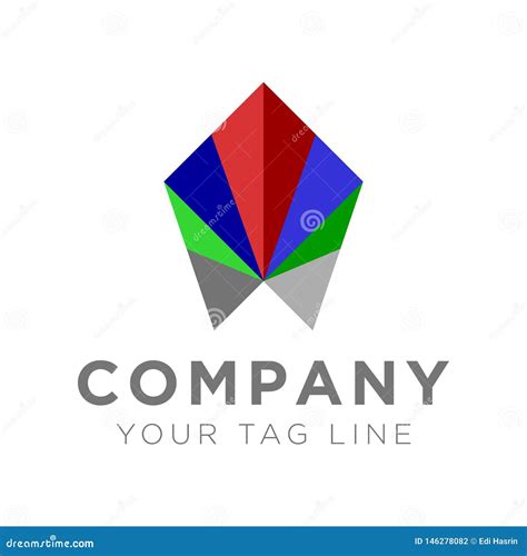 Polygon logo with color stock vector. Illustration of template - 146278082