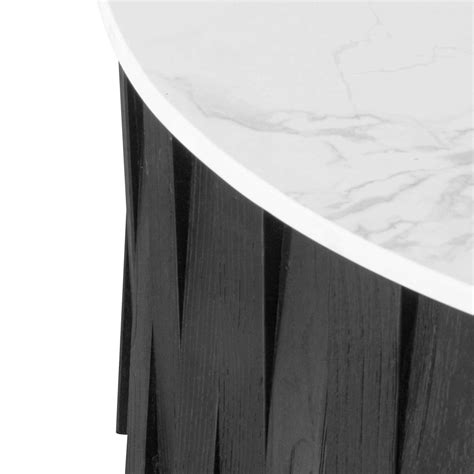 Milan Marble Coffee Table with Black Base - Luxe Mod