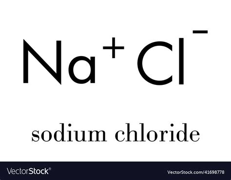 Sodium chloride table salt chemical structure Vector Image