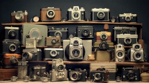 Premium AI Image | A photo of a vintage camera collection with a ...