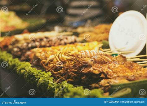 Street Food Market in Bangkok City Stock Photo - Image of cuisine ...