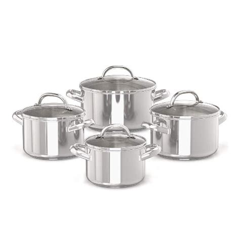 Prestige Stainless Steel Cooking Pots Set 4 Piece Induction Hob Pan Set on OnBuy