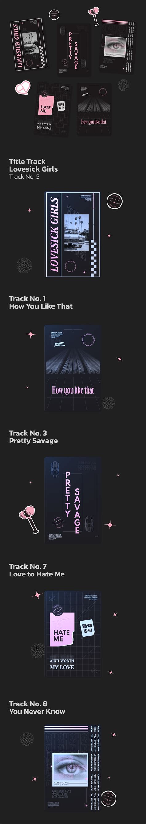 BLACKPINK THE ALBUM Track Cover Design on Behance