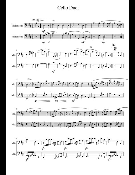 Cello Duet sheet music for Cello download free in PDF or MIDI