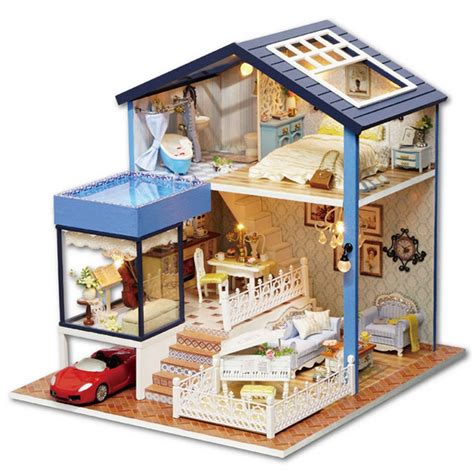 Exquisite Miniature DIY Doll House With Furniture And Lights – Home Treasures Hub