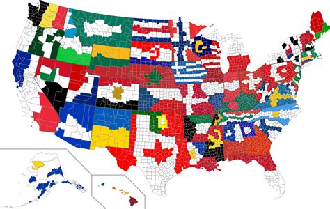 US States w/ Flags of Equivalent Economies using Counties : r/vexillology