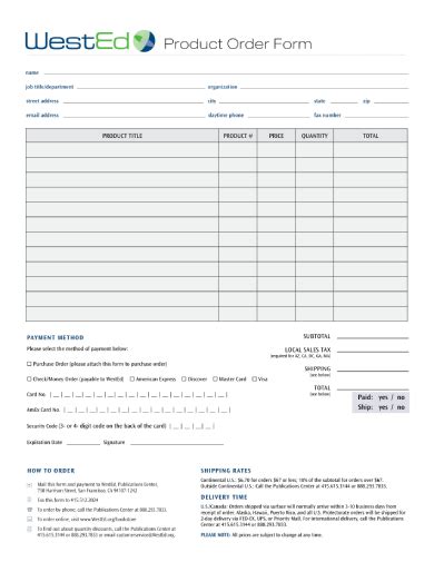 Product Order Form - 10+ Examples, Format, Google Docs, Word, Google Sheets, Apple Numbers ...