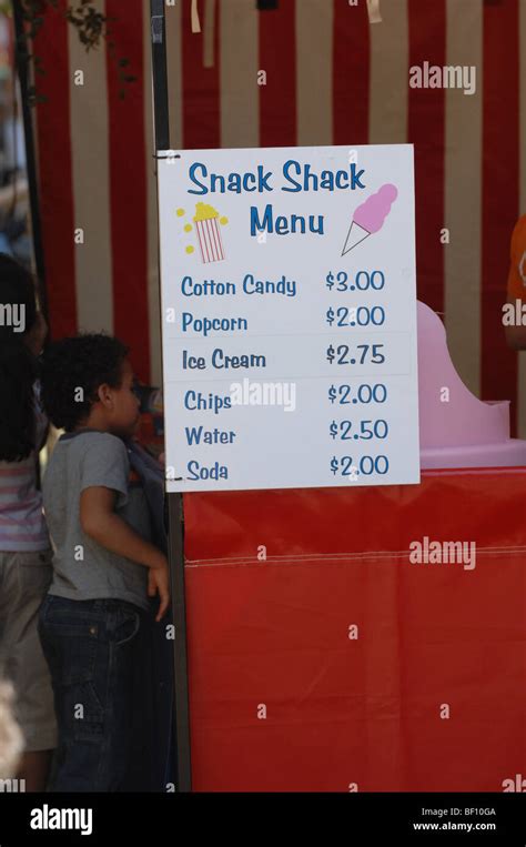 Snack Shack Menu Stock Photo - Alamy