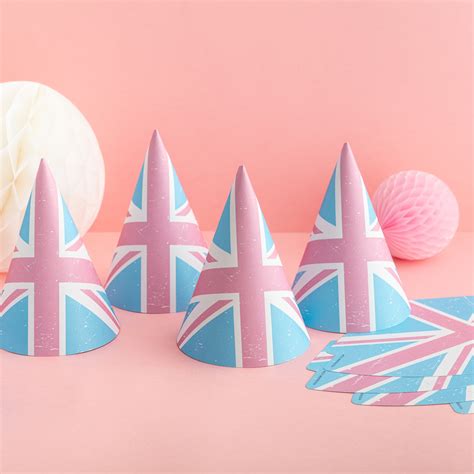 Pastel Union Jack Party Hats - Postbox Party