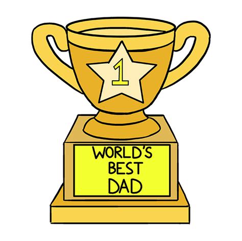 How to Draw a Dad's Trophy - Really Easy Drawing Tutorial