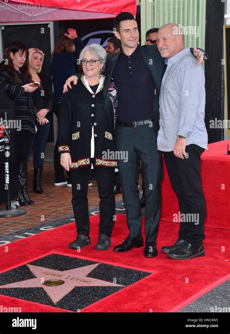 Los Angeles, California, USA. 10th February 2017. Singer Adam Levine & parents at the Hollywood ...