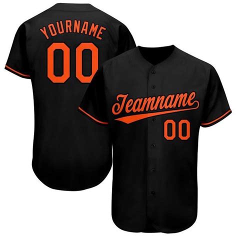 Jersey de béisbol unisex negro naranja personalizado camisa | Etsy