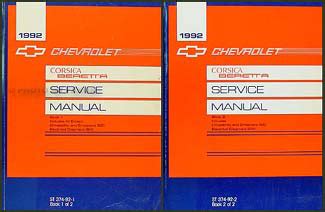 1992 Chevy Corsica & Beretta Repair Manual Original 2 Volume Set