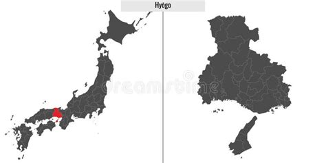 Map of Hyogo Prefecture of Japan Stock Vector - Illustration of ...