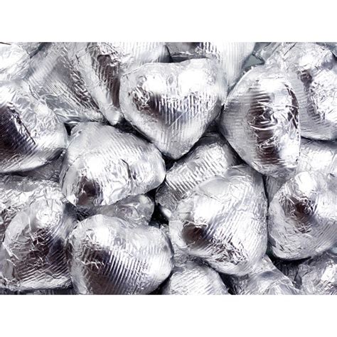 Silver Chocolate Foil Hearts 10LB Bulk | Bulkecandy.com – BulkECandy ...