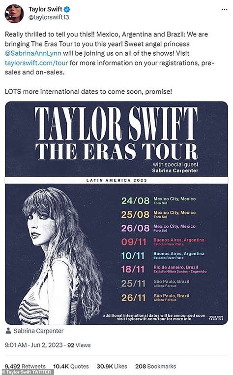 Taylor Swift announces new Latin America tour dates while promising ...