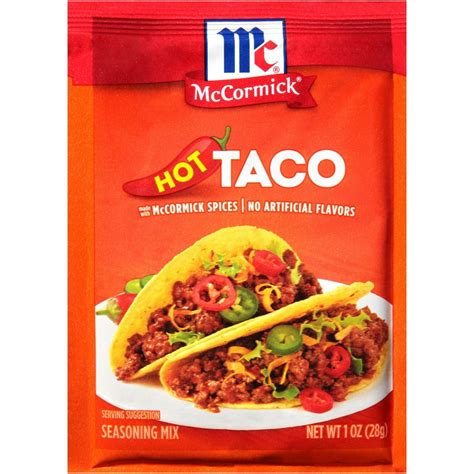 McCormick Hot Taco Seasoning Mix, 1 oz - Walmart.com - Walmart.com