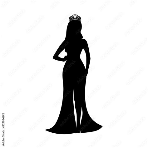 Silhouette of a beauty queen 2. Stock Vector | Adobe Stock