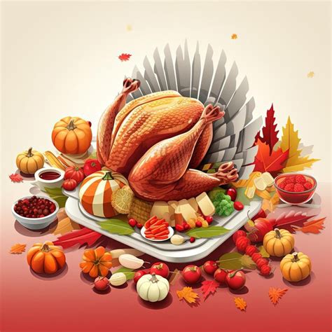 Premium AI Image | a happy canadian thanksgiving greeting with a turkey vegetables and spices