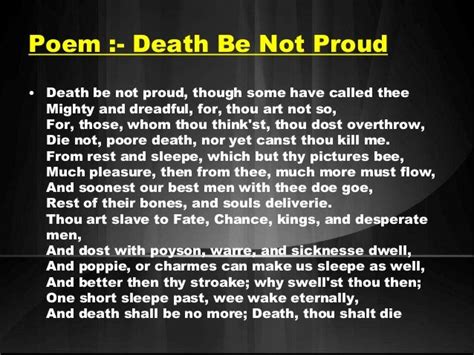 Central Theme Of Death Be Not Proud - Theme Image