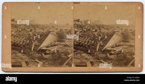 Survivors Clearing Wreckage After the Galveston Hurricane of 1900 Stock ...